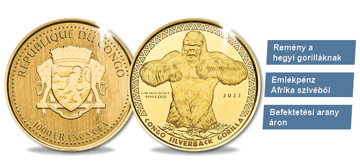 1000 frank, Hegyi gorilla, Kongó, 2022