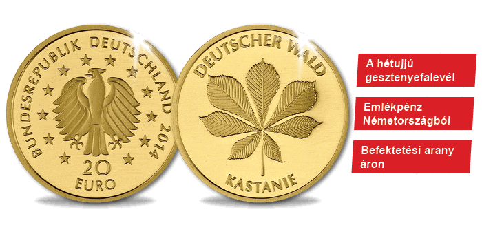 20 euró, Gesztenyefalevél, Németország, 2014
