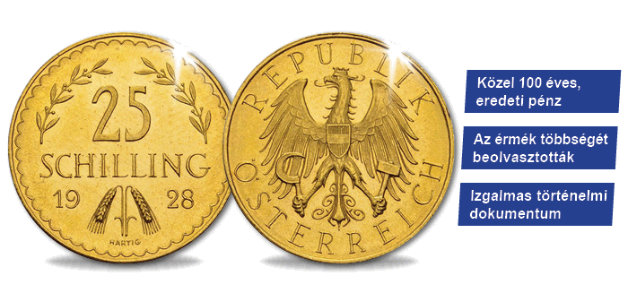 25 schilling, I. Köztársaság – Ausztria, 1926-1934