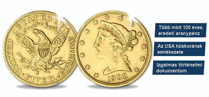 5 dollár, Szabadság istennő, USA, 1839-1908