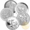 Különböző színezüst befektető érmék együtt 10 uncia súlyban (az ár egy uncia ára)