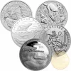 Különböző színezüst befektető érmék együtt 10 uncia súlyban (az ár egy uncia ára)