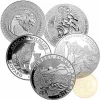 Különböző színezüst befektető érmék együtt 10 uncia súlyban (az ár egy uncia ára)