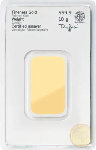 Befektetési aranyrúd, 10 gramm, 999,9 ezrelék (Heimerle, C.Hafner és Valcambi stb.)