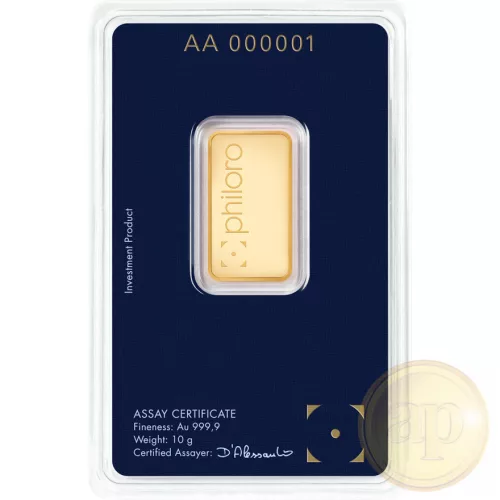 Befektetési aranyrúd, 10 gramm, 999,9 ezrelék (Heimerle, C.Hafner és Valcambi stb.)