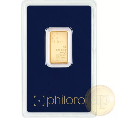 Befektetési aranyrúd, 5 gramm, 999,9 ezrelék (Heimerle, C.Hafner és Valcambi stb.)