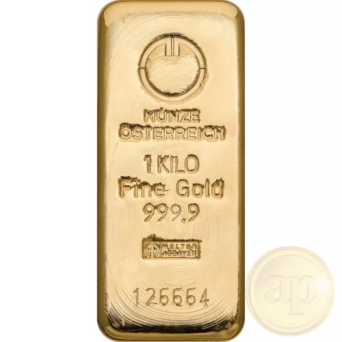 Befektetési aranyrúd, 1000 gramm, 999,9 ezrelék (Argor-Heraeus, Münze Österreich)