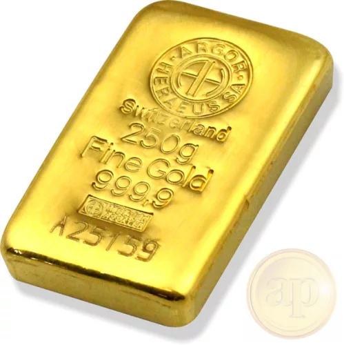 Befektetési aranyrúd, 250 gramm, 999,9 ezrelék (Argor-Heraeus, Münze Österreich)