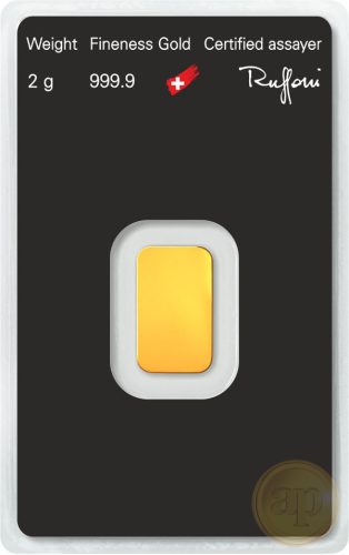  Befektetési aranyrúd, 2 gramm, 999,9 ezrelék (Argor-Heraeus, Münze Österreich)