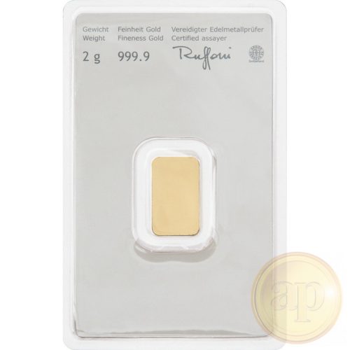  Befektetési aranyrúd, 2 gramm, 999,9 ezrelék (Argor-Heraeus, Münze Österreich)