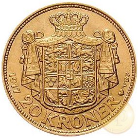 Dánia - 20 korona, X. Keresztély, 1913-1931