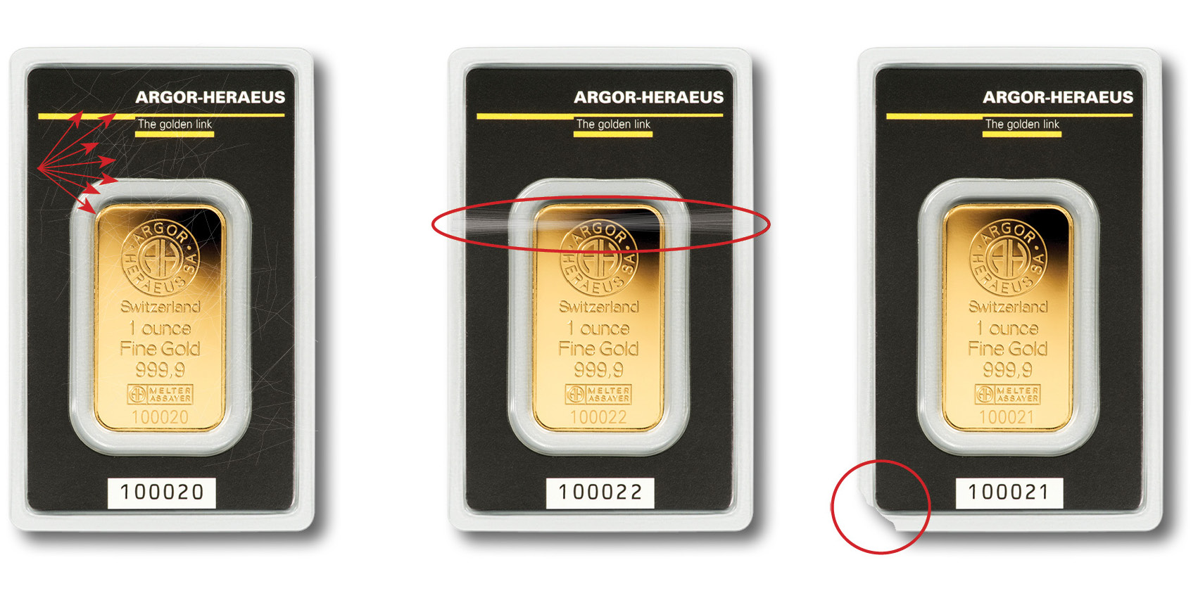 Sérült csomagolás befektetési aranyrudaknál