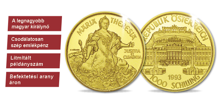 1000 schilling, Mária Terézia, Ausztria, 1993