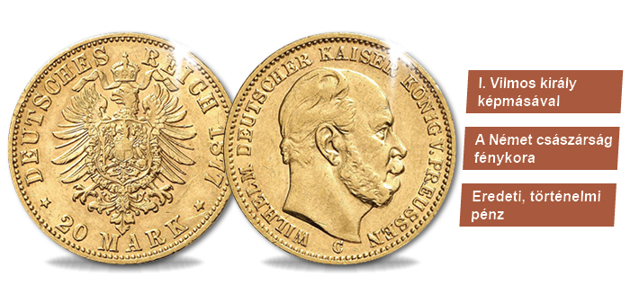 20 márka, I. Vilmos, Poroszország, 1874-1888